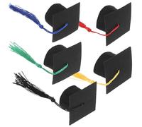 Cabilock Lot de 5 Mini Chapeaux de Remise de Diplôme Gland pour Décoration de Bouteille de Vin en Feutre, Design Élégant et Artisanat Délicat, pour Fêtes et Présents