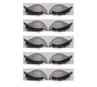 Cabilock Lot de 5 paires de patchs pour faux cils effet fard à paupières, autocollants maquillage pour Halloween, tatouages et faux cils temporaires, kit d'autocollants prédécoupés pour
