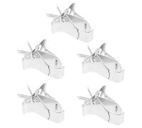 Cabilock Lot de 5 Pinces Porte-Nourriture Argentées en Cuivre pour Perroquets, Outil d'alimentation Empêchant Les Piqûres de Main, pour Nourrir Légumes et Fruits