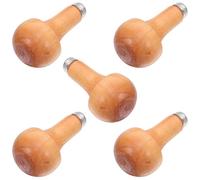 Cabilock Lot de 5 Poignées Bois Ergonomiques de Champignon pour Outils de Gravure Manche Sécurisé en Bois et Fer et Sculpture Précise