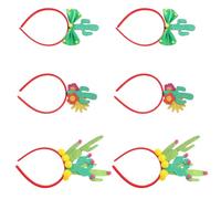 Cabilock Lot de 6 Bandeaux Cactus en Tissu Multicolores pour Fête Mexicaine et Carnaval - Accessoires Cheveux Bohèmes 3 Modèles Festifs pour Anniversaire, Enterrement de Vie de