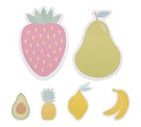 Cabilock Lot de 6 Blocs-notes Adhésifs de Fruits Assortis Petits, Décoratifs et Pratiques pour Bureau, Maison et École, Papier à Lignes, Mignons et Colorés