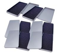 Cabilock Lot de 6 Boîtes de Rangement en Métal 170X90X15 MM Argentées Couvercle Plat Mousse Intérieure Protectrice Organisateur Multifonction pour Écran en Verre Trempé et Coques de