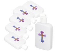 Cabilock Lot de 6 Bouteilles d'eau Bénite Rechargeables en Plastique Transparent, Récipients Vides pour Décoration de Baptême et Mariage, Contenants d'eau Bénite pour Usage