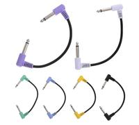 Cabilock Lot de 6 Câbles de Patch pour Pédales d'Effets Guitare 635 MM Coudés Mono 16 CM Couleurs Macaron Câble de Connexion Audio pour Clavier et Instrument