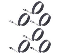 Cabilock Lot de 6 Cercles à Œufs en Acier Inoxydable 75 CM Poignée Isolante Moules Ronds Antiadhésifs Multifonctions pour Omelettes Crêpes et Galettes de Hamburger Réutilisables et