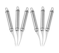Cabilock Lot de 6 éplucheurs de crevettes en acier inoxydable - Décapant de ligne de crevettes, éplucheur de crevettes en acier inoxydable, couteau à ventre de poisson, craquelins de fruits de mer