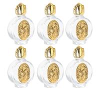 Cabilock Lot De 6 Mini Bouteilles d'eau Bénite Catholiques De 15 ML avec Bouchon en Forme De Rose - Bocaux en Verre Portables Et Rechargeables, Étanches, pour Cérémonies De Baptême