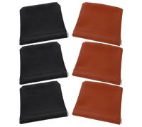 Cabilock Lot de 6 Mini Trousses de Maquillage Format Paquet à Main en PU Résistante Fermeture Automatique sans Zip 12 X 113 CM Pochettes Compactes pour Cosmétiques Clés Écouteurs -