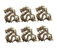 Cabilock Lot de 6 Porte-Clés Pendentifs Dragon en Laiton Pur Décoration Suspendue Artisanale Petit Ornement Dragon du Zodiaque Accessoire DIY pour Clés et Présents