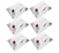 Cabilock Lot de 6 Sachets à Vin Réutilisables 2l avec Bec Verseur, Poche à Vin Souple Étanche en Matériau Stable, pour Dégustation en Voyage et Conservation à Domicile
