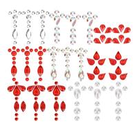 Cabilock Lot de 7 Bijoux de Visage Autocollants Indiens, Strass Décoratifs pour Front et Yeux, Accessoires de Maquillage Festival pour Femmes, Autocollants Visage Variés Couleurs et