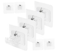 Cabilock Lot De 8 Crochets pour Tringle À Rideau Support pour Draperie Support pour Tringle À Rideau Support pour Manteau Transparent Auto-Adhésif en Abs