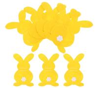 Cabilock Lot de 8 Paquet à Couverts de Pâques de Lapin Jaune, Porte-ustensiles de Table 4 Pièces par Lot, Matériau Résistant, Taille Compacte, Décoration Festive pour Dîner de Fête