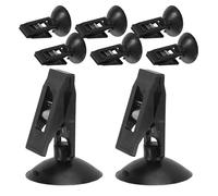 Cabilock Lot de 8 Pinces à Ventouse Multifonction 5X3,2X3,2 CM Noir - Clips pour Cartes, Billets et Rideaux de - Support Stable sans Résidu pour Voiture, Bureau et Salle de Bain