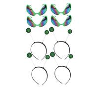Cabilock Lot de 8 Sets de Pièces Lunettes de Fête Vertes et Serrage-têtes Flexibles Taille Unique Accessoires Coiffure Festival Carnaval Couleur Aléatoire