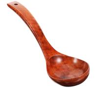 Cabilock Louche à Soupe en Bois Naturel Manche Long de 28cm, Cuillère Cuisine Confortable et Lavable pour Servir Soupes et Potages