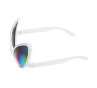Cabilock Lunettes Fantaisie Costume D'aliens en Plastique Blanc Paillettes Multicolores, Accessoires Cosplay pour Fête Et Carnaval, Lunettes Originales pour Événement Et Déguisement