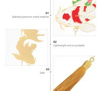Cabilock Marque-page en Métal Créatif Carpe Japonaise Dorée avec Pompon, Signet Suspendu Élégant pour Lecture et Présent Élève, Accessoire Pratique et Décoratif Style Chinois, Fournitures