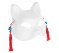 Cabilock Masque de Renard Vierge en Plastique Respirant pour Peinture DIY et Cosplay, Confortable et Adapté à Tous Âges, Expression Artistique Facile