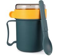 Cabilock Microwave Mug à soupe de taille petit: Récipient alimentaire micro-ondes Micro- Ondes Soupe Tasse avec Couvercle Et Cuillère Soupe À- Aller Conteneur Céréales Tasse avec Couvercle pour