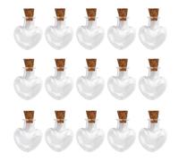 Cabilock Mini-Bouteilles en Verre de Cœur, Lot de 15, sans Anneau