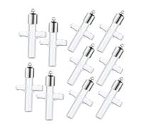 Cabilock Mini Bouteilles Verre Transparentes avec Bouchons Vissés Fioles Miniatures Forme de Croix pour Souvenirs DIY et Décorations Vintage pour Mariage et