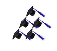 Cabilock Mini-Couvre-Bouteilles De Vin en Forme De Doctorat Adorables Pompons 5 Chapeaux De Remise De Diplôme Décoration De Bouteille De Bière (foncé)