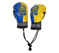 Cabilock Mini gants de boxe Pendentif avec drapeau ukrainien Décoration pratique pour porte-clés de voiture et sacs Décoration suspendue polyvalente pour fêtes de boxe et patriotiques