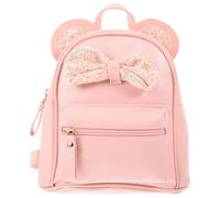 Cabilock Mini Paquet à Dos Décontracté Décoré D'un Nœud Paquet à Dos Mini Rose en Pu et Polyester Port Multiple Bretelles Réglables Style Féminin et Léger pour Filles pour Fille