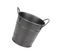 Cabilock Mini Seau à Glace en Métal Noir, Portable, Deux Poignées, Format Mini, pour Bar, La Cuisine Et Buffet, Bac à Glaçons Et Frites, Seau Décoratif Polyvalent, pour Fêtes Et Restauration