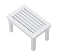 Cabilock Mini Table Basse Bois Blanche Modèle de Mobilier Miniature Créatif Table Appoint Simple et Légère Ornement Décoratif pour Maison de Poupée