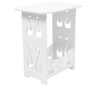 Cabilock Mini Table De Coiffeuse Petit Petite Table Moderne Grand Rustique Chambre à Coucher Mince Côté Simple Meubles en Forme De Salle Minimaliste Meubles Bout De Canapé Bois Blanche