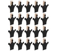 Cabilock Mini-tableaux Noirs à Pince en Bois 50 Pcs Petits Panneaux Ardoise Couronne Entièrement Noirs Étiquettes Effaçables pour Prix, Numéros de Table et Mémos, Adaptés pour Paniers