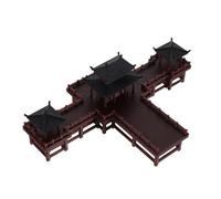 Cabilock Miniature Chinese Pavilion Figurine Fish Tank Landscape Decor Mini Garden Asian Ancient Architecture Sculpture for Bonsai and Aquarium