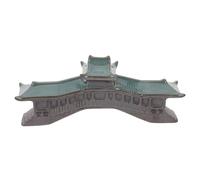Cabilock Miniature Pavilion Bridge Ornament for Aquarium and Desktop Decor Asian Micro Landscape Accessory Versatile Zen Garden Statue for Fish Tank and Bonsai Displays