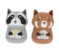 Cabilock Minuteur Cuisine Mécanique Animal 2 Pièces Plastique Solide Minuterie Cuisson Gestion du Temps la Cuisine et Loisirs Plusieurs Styles