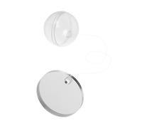 Cabilock Miroir d'exercice Circulaire Double Face en Acrylique Blanc avec Boule Flottante et Ventouse pour Aquarium Betta, Décoration Flottante pour Observation des Poissons