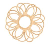 Cabilock Miroir Mural Rotin Tressé Miroir Suspendu Vintage pour Maison Décoratif Tissé Élégant