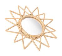 Cabilock Miroir Mural Tissé Rotin Miroir Suspendu Décoratif Décoration Intérieure