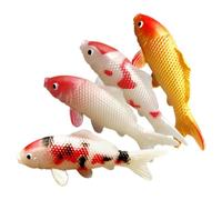 Cabilock Modèle de Carpe Artificielle 4pcs Décorations pour Aquarium en PVC Construction Robuste Solide Décoration de Poisson Réaliste pour Maison et Bureau
