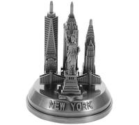 Cabilock Modèle de Tour en Métal Argenté Vintage, Figurine de Bâtiment Emblématique de New York pour Décoration de Cabinet ou Présent, Présent pour Amateurs D'architecture