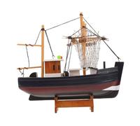 Cabilock Modèle de Voilier en Matériau Naturel Ornement Nautique Méditerranéen pour Décoration Maison Côtière Figurine Bateau Miniature Artisanale pour Centre de Table Rustique