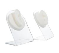 Cabilock Modèles d'Oreilles en Silicone Solide pour Pratique de Piercing Support, Ensemble 2 Pièces pour Vitrine et Exposition