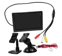 Cabilock Moniteur Tft LCD pour Voiture Écran Couleur avec Miroir Double Entrée Installation par Ventouse ou Support pour Caméra de Recul et Système de Stationnement
