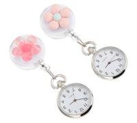 Cabilock Montre de Poche Infirmière à Clip Rétractable, Alliage de Zinc | Affichage à Grands Chiffres Arabes Noirs, Design Floral Simple, pour Médecins et Infirmières, Facile à Porter