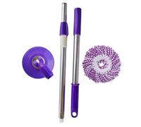 Cabilock Mop Telescopique Acier Inoxydable Renforcé Manche Plateau Plastique Tête Unique pour Nettoyage des Sols Absorption Rapide