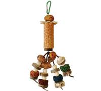 Cabilock Mordiller pour Perroquet et Perruche, Suspendu, Crochet | Boules en Rotin et Rafle de Maïs, Usage en Cage, Solide et Résistant à L'usure, pour Oiseaux
