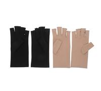 Cabilock Moufles Anti-Uv pour Femmes Demi-Doigts 2 Paires Protection Solaire pour Manucure UV Gel Légers et Respirants Adaptés Conduite et Soins Peau Protection Mains et Ongles