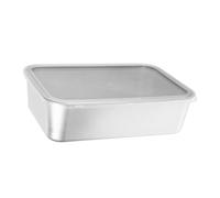 Cabilock Moule à Gâteau Inox avec Couvercle Transparent Plateau Épaissi Boîte de Cuisson Portable pour Tiramisu Brownies et Glaçons Moule Genoise